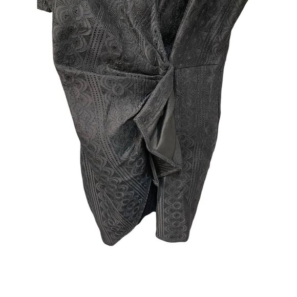 NEW Fashion Nova Here to Stay Dress Black Puffy Sleeve Front Knot Size Large - Picture 5 of 7